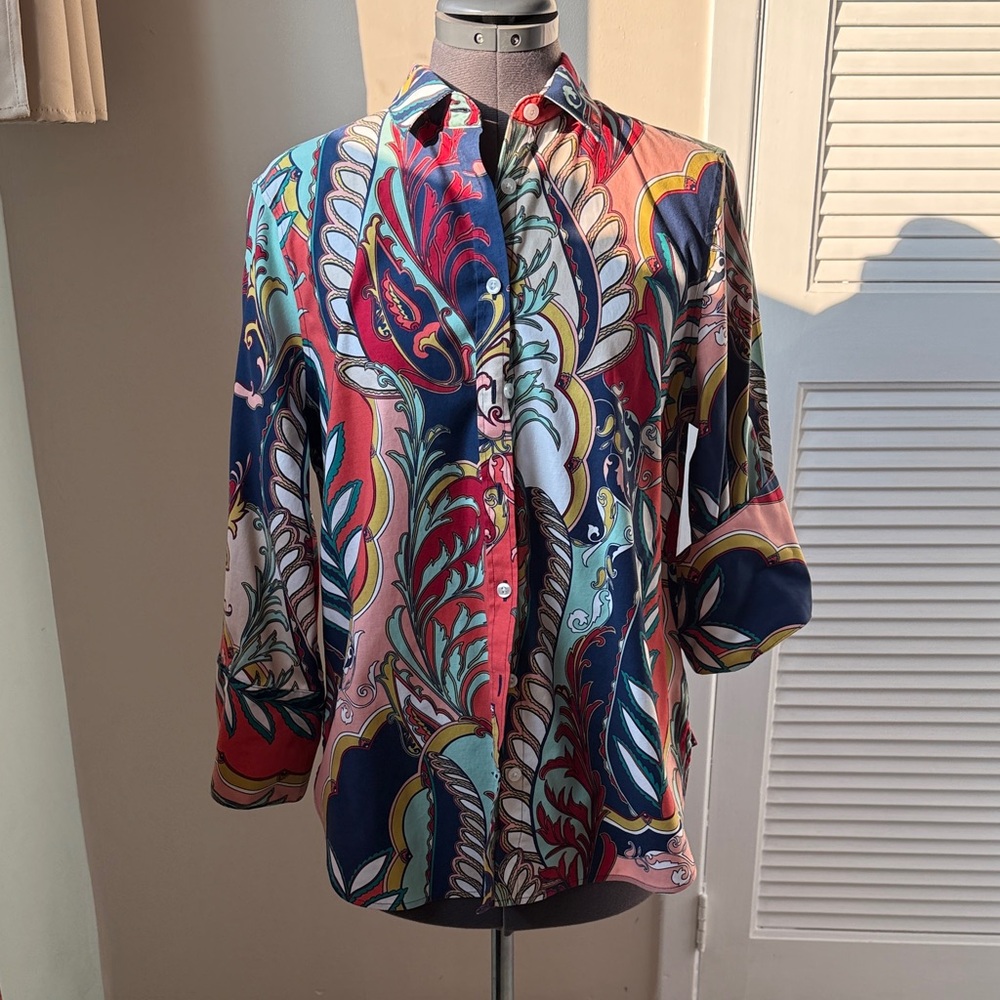 Chico's Multicolor Paisley Button Down Shirt